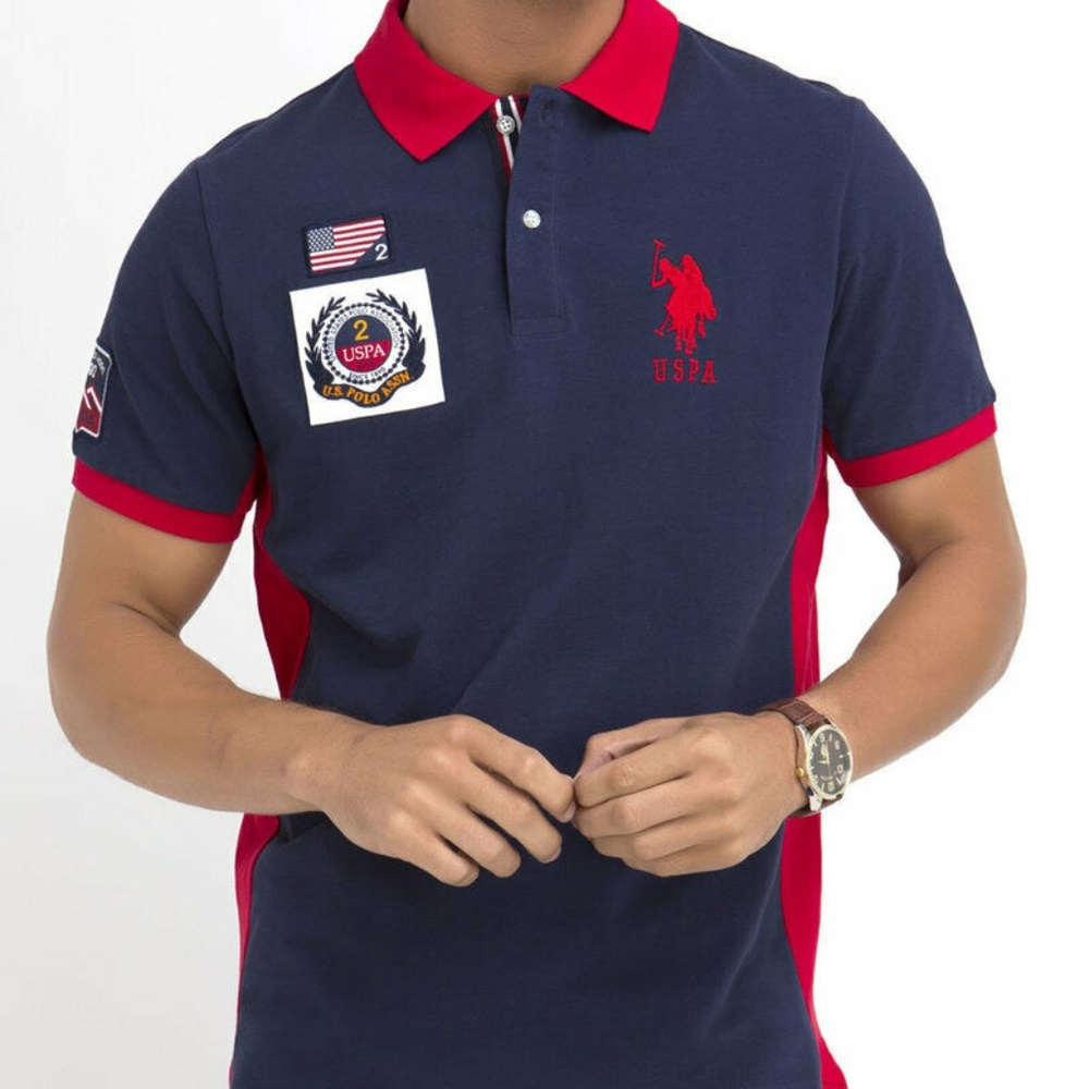 US POLO ASSN. MEN'S PIQUE MESH BIG LOGO POLO SHIRT